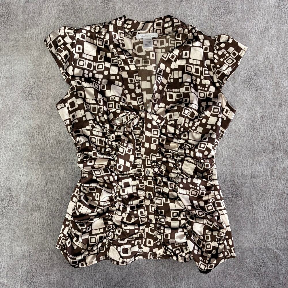 Y2k Charlotte Russe Ruched Button Up Blouse